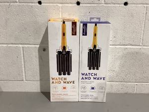 lot 563 image: LOT OF 2 Danielle Creations 1.25 Ceramic Triple Barrel Waving Wand