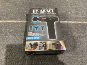 lot 199 image: HY-IMPACT Deep Tissue Cordless Muscle Massager with Four Interchangeable Massaging Heads