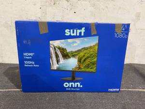 lot 210 image: Onn. 24 FHD (1920 x 1080p) 75hz Office Monitor with 6 ft HDMI Cable, Black