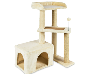lot 208 image: Vibrant Life 31inch High Cat Condo with Lookout Tower,Beige