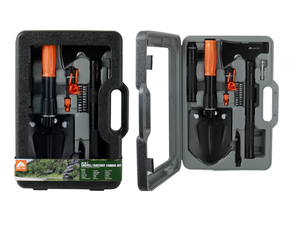 lot 215 image: Ozark Trail 15.35 inch 30-in-1 Survival Kit, Aluminum Handle Folding Shovel with Hard Carrying Case