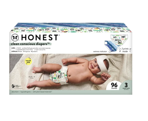 lot 434 image: LOT of 2 Honest Company, Clean Conscious Disposable Baby Diapers, Size 3, 96 Count