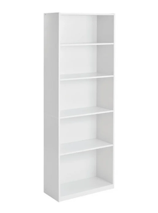 lot 456 image: Mainstays 5-Shelf Bookcase with Adjustable Shelves, White
