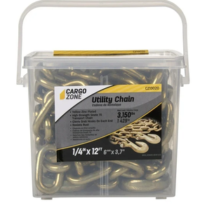 lot 635 image: Cargo Zone 14 inch x 12 feet Utility Chain, Yellow-Zinc