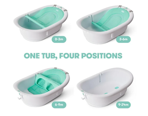 lot 656 image: Frida Baby 4 in 1 Grow with Me Baby Bathtub for Newborn to Toddler, White, Rigid Baby Bath