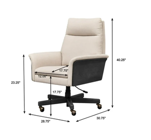 lot 664 image: Better Homes & Gardens Juliet Tall Back Office Chair, Cream and Rich Black Finish