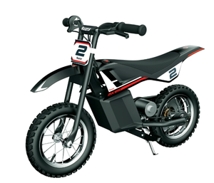 lot 667 image: Razor Dirt Rocket MX125 - Black, 12V Electric-Powered Miniature Dirt