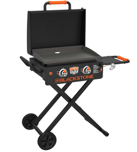 lot 310 image: Blackstone Adventure Ready 2-Burner 22 Propane Omnivore Griddle with Flex-fold Legs