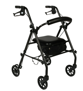 lot 328 image: Equate Rolling Walker for Seniors, Rollator with Seat and Wheels, Black, 350 lb Capacity