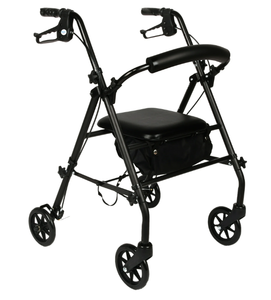 lot 329 image: Equate Rolling Walker for Seniors, Rollator with Seat and Wheels, Black, 350 lb Capacity