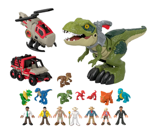 lot 571 image: 19PCS Imaginext Jurassic Park Dinosaur Recon Figure Playset for Kids, Classic Movie Characters