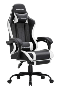lot 589 image: GTRACING GTWD-200 Ergonomic Gaming Chair with Adjustable Pillows and Footrest