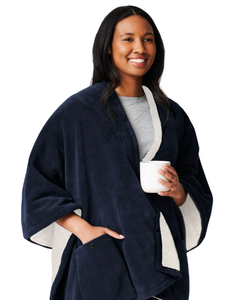 lot 591 image: Sunbeam On-The-Go Throw Poseidon Microplush Sherpa (Faux Shearling), 4 Heat Settings, Cordless Heated Blanket, 50 x 60
