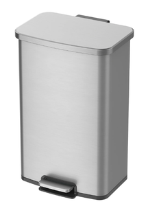 lot 676 image: Better Homes & Gardens 13.2 Gallon Rectangular Stainless Steel Trash Can, Kitchen Step Trash Can