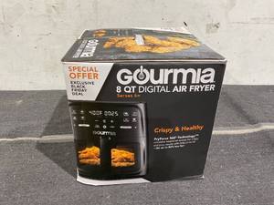 lot 221 image: Gourmia 8-Quart Digital Window Air Fryer, with 8 One-Touch Functions, Black