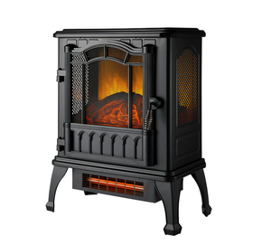 lot 346 image: Mainstays 2-Setting 3D Electric Stove Heater with Life-like Flame, Black