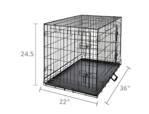 lot 463 image: Vibrant Life Double Door Metal Wire Dog Crate with Leak-Proof Pan and Divider, 36 inch