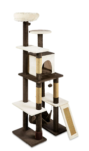 lot 608 image: Vibrant Life 7-Level 65 Multi-Functional Cat Tree Activity Tower with Hammock