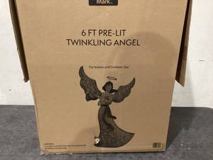 lot 685 image: Members Mark 6 Pre-Lit Twinkling Angel Stands Coated Metal Frame