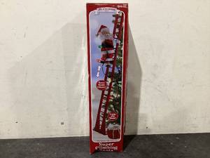 lot 690 image: Mr. Christmas 43 Super Climbing Plush Red Santa Decoration