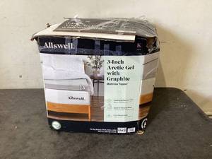 lot 704 image: King Size Allswell 3 Sleep Cool ThermaGel Memory Foam Topper Infused with Graphite