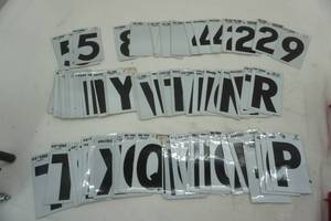 lot 32 image: Reflective numbers, letters