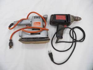 lot 164 image: Black Decker sander, drill