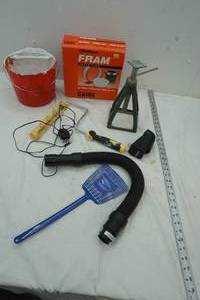 lot 276 image: Paint pail , Fram air filter