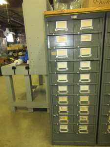 lot 313 image: GENERAL FIREPROOFING PARTS CABINET WITH PARTS