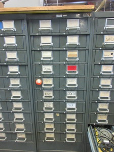 lot 315 image: GENERAL FIREPROOFING PARTS CABINET WITH PARTS