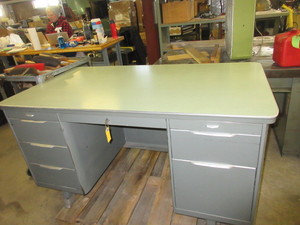 lot 343 image: HEAVY DUTY GENERAL FIREPROOFING METAL DESK WITH KEY