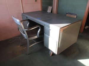 lot 349 image: VINTAGE GENERAL FIREPROOFING 3 PC OFFICE SET UP
