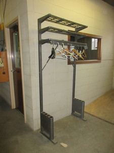 lot 361 image: VINTAGE OFFICE VALET COAT AND UMBRELLA RACK