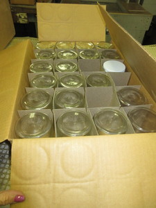 lot 718 image: NEW GLASS JARS WITH LIDS