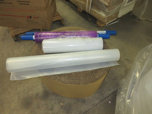 lot 737 image: SHRINK WRAP, PLASTOC SHEETING AND CORRUGATED PAPER LINER