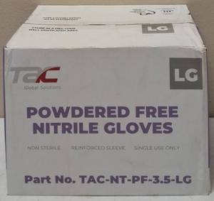 GLOBAL SOLUTIONS TAC BRAND- POWDER Free Nitrile Gloves (10 Boxes) SIZE LG