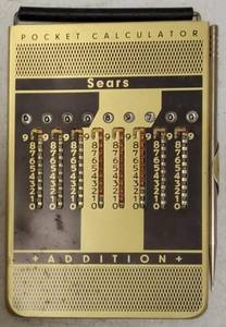 Sears  Vintage 9 Pocket Manual Calculator with Calculator Pick - Addition  Subtraction (View Photos)