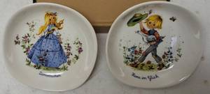 Schirnding Bavaria 415  Decorative Porcelain Bowls (1) Princess (1) Boy & Goose