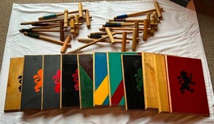 lot 14 image: 10 Custom Made Shields and 15 Hammers - Toys