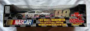 lot 26 image: Jeff Burton NASCAR 2 Card and Transporter Set, Limited Edition 1 of 5,000, New in Box