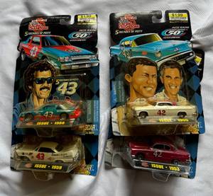 lot 33 image: (4) Car Lot NASCAR Racing Champions Decades of Petty Matchbox Cars
