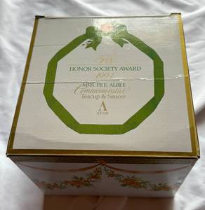 lot 42 image: Avon 1994 Honor Society Aware Mrs. P.F.E. Albee Commemorative Teacup and Saucer