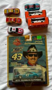 lot 38 image: 7 Car Lot NASCAR Matchbox Cards - Petty, Earnhardt, and more