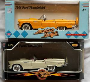 lot 59 image: (2) American Graffiti Ford Thunderbird 124 Die Cast Model Cars