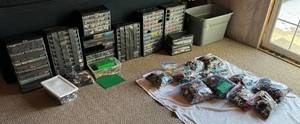 lot 1 image: LEGOs LARGE Collection of Loose Bricks - 8 Sorted Storage Containers PLUS 37.5 Pounds of Loose Bricks