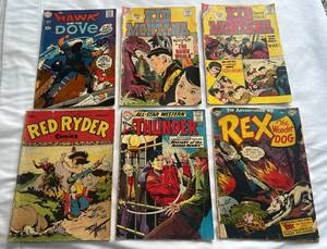 lot 94 image: (6) Vintage Comic Books 1948-1969 Kid Montana, Hawk and the Dove, Red Ryder, Johnny Thunder, Rex The Wonder Dog