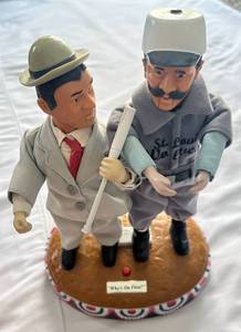 lot 81 image: Animated Abbott and Costello Who is On First Baseball Legend Talking Figure