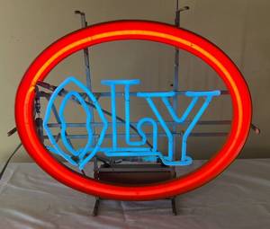 lot 2 image: Vintage Original 1960s70s Olympia Brewing Co. Neon Oly Beer 25x21 Vintage Breweriana - Works Great