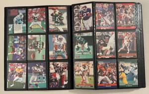 lot 20 image: 360 Card Binder - 90s & 2022 Football Cards - Fleer, Pro Set, Stadium Club, Pacific, Mosaic, Donruss, Select, Zenith