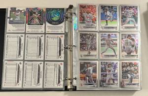 lot 79 image: 387 Card Binder - 2021-2022 Baseball Cards - Optic, Prizm, Topps Chrome, Mosaic